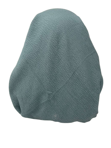 It's Younique OB-CRI-TEA Solid Teal Green Crinkle Pre-Tied Open Back Bandanna with Velvet Grip Myselflingerie.com