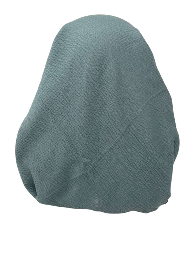 It's Younique OB-CRI-TEA Solid Teal Green Crinkle Pre-Tied Open Back Bandanna with Velvet Grip Myselflingerie.com