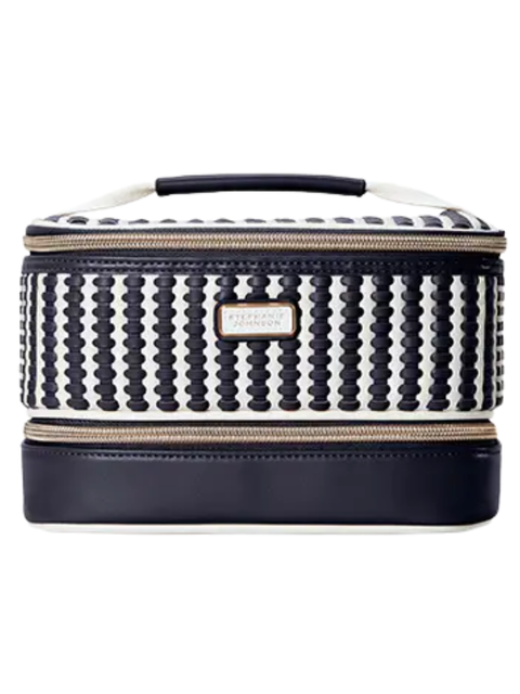 Stephanie Johnson Marbella Marine Blue Jenny Train Case Toiletry Bag Myselflingerie.com