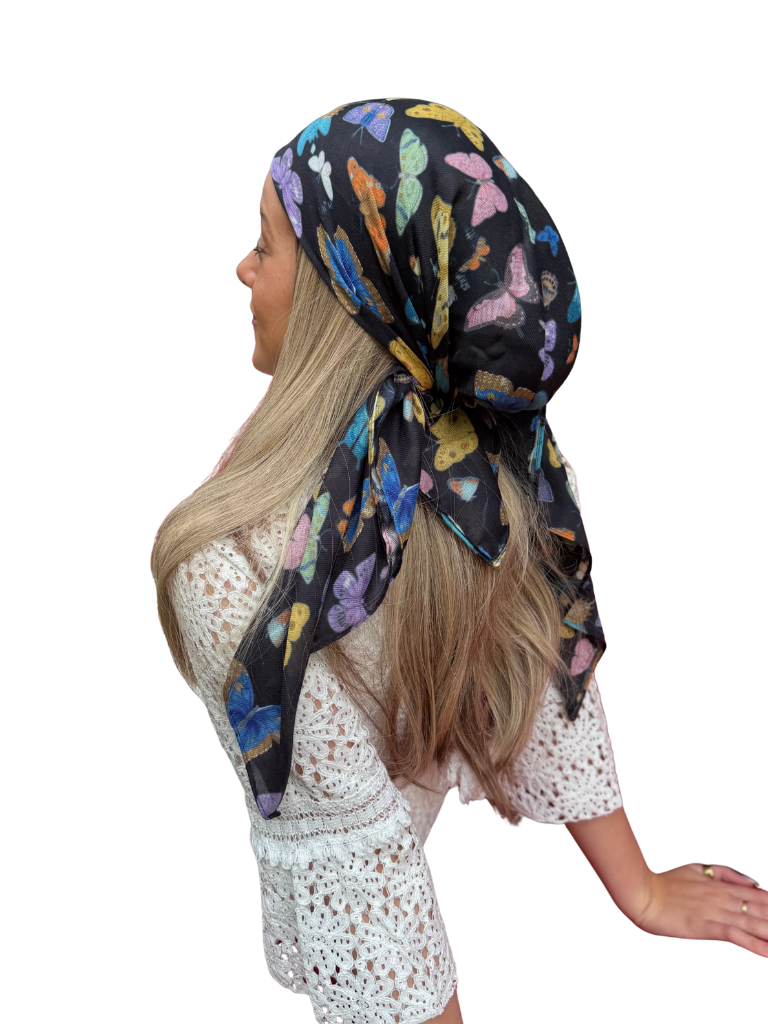 Scarf Bar Twilight Butterfly Square Scarf with Velvet Grip Myselflingerie.com