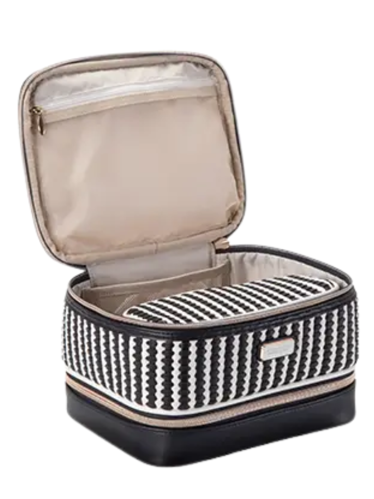 Stephanie Johnson Marbella Marine Blue Jenny Train Case Toiletry Bag Myselflingerie.com