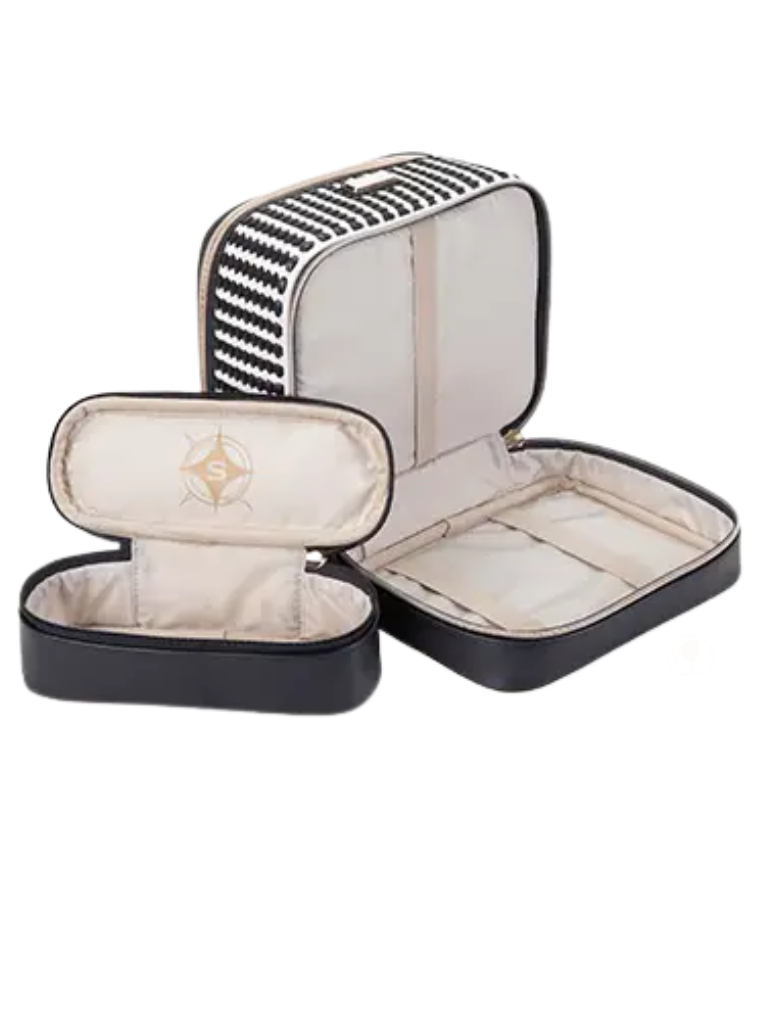 Stephanie Johnson Marbella Marine Blue Jenny Train Case Toiletry Bag Myselflingerie.com