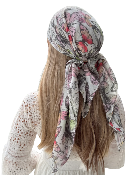 Scarf Bar Pastel Butterfly Square Scarf with Velvet Grip Myselflingerie.com