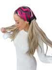 Scarf Bar Inspired Fuschia Art Deco Bandana Scarf Myselflingerie.com