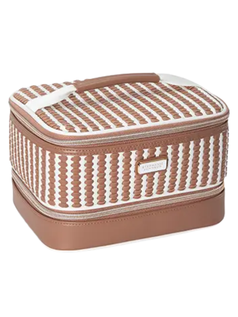 Stephanie Johnson MRA-MCH-JEN Marbella Mocha Jenny Train Case Toiletry Bag Myselflingerie.com