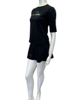 Child Play 12-965+12-967 Black Just Keep Swimming Multi Swim T-Shirt & Skirt Set Myselflingerie.com
