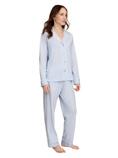 Petite Plume Periwinkle Geo Lightweight Pima Cotton PJ's Set Myselflingerie.com