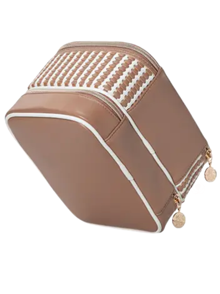 Stephanie Johnson MRA-MCH-JEN Marbella Mocha Jenny Train Case Toiletry Bag Myselflingerie.com