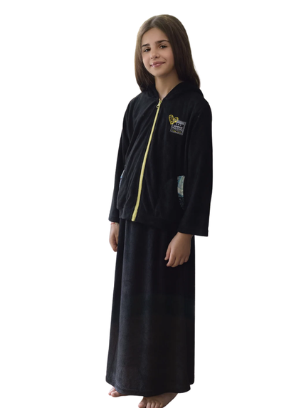 Miss Mini Black with Yellow Trim Postcard Swim Two Piece Cover Up Set