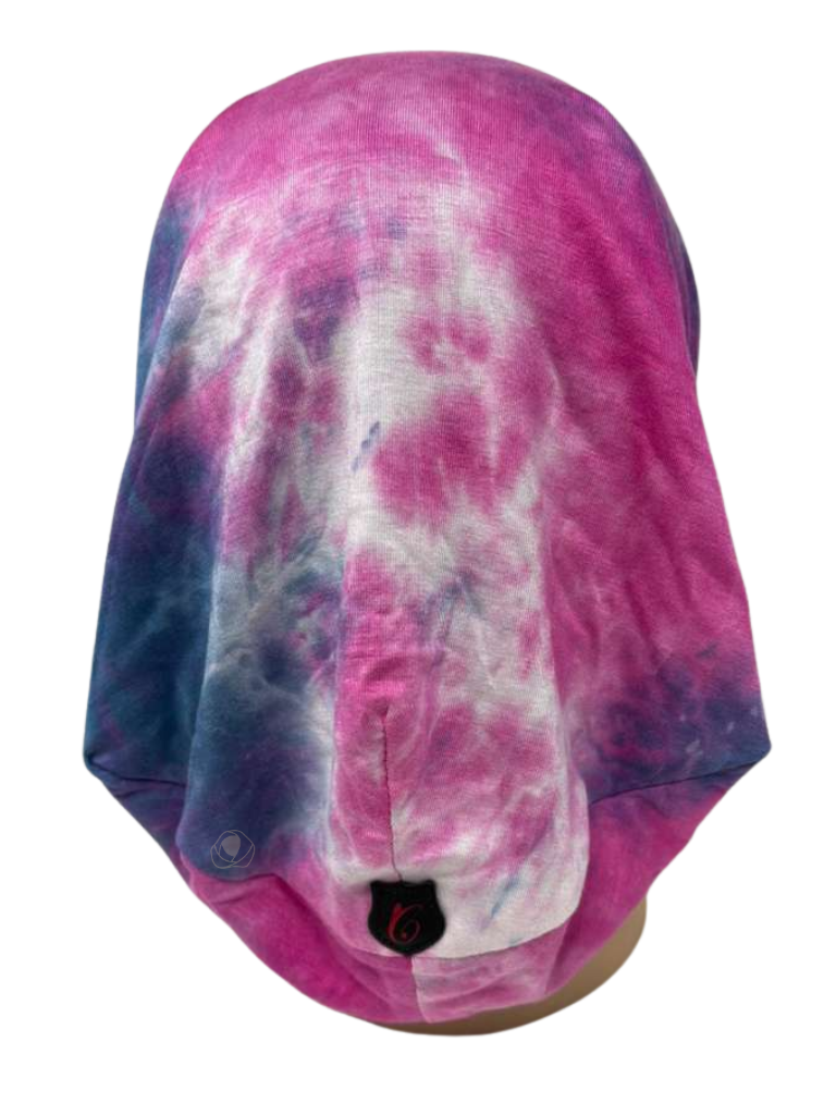 C. Bird CB97 Hot Pink/Blue Tie Dye Bamboo Beanie Snood Myselflingerie.com 