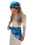 Scarf Bar Inspired Blue Capri Bandana Scarf Myselflingerie.com