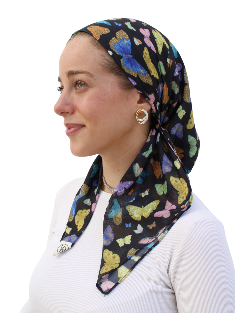 Scarf Bar Twilight Butterfly Square Scarf with Velvet Grip Myselflingerie.com
