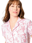 Petite Plume PWSSSPTIMS Pink Timeless Toile Pima Cotton Short Sleeved Shorts Pajamas Set Myselflingerie.com
