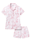 Petite Plume PWSSSPTIMS Pink Timeless Toile Pima Cotton Short Sleeved Shorts Pajamas Set Myselflingerie.com