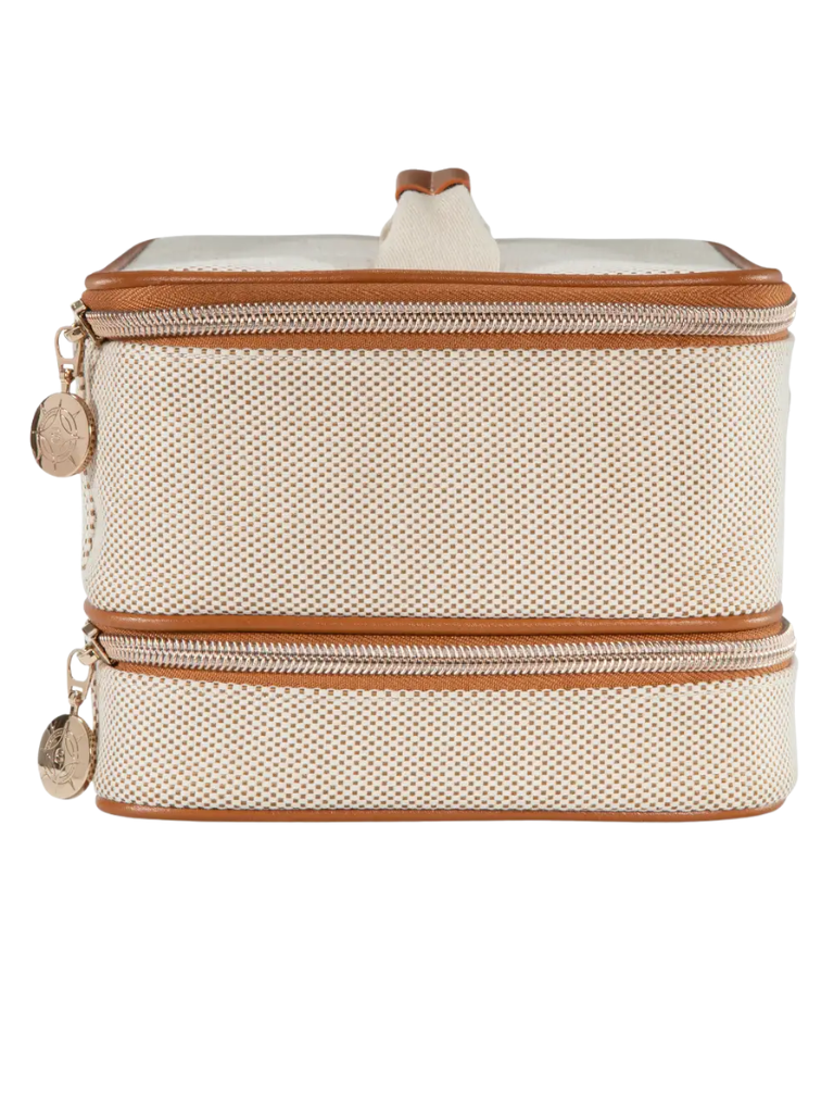 Stephanie Johnson TRO-IVO-JEN Tropea Ivory Jenny Train Case Toiletry Bag Myselflingerie.com