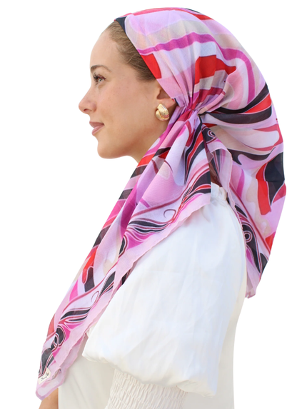 Scarf Bar Inspired Flame Ribbon Open Back Adjustable Pre-Tied Bandanna with Velvet Grip Myselflingerie.com