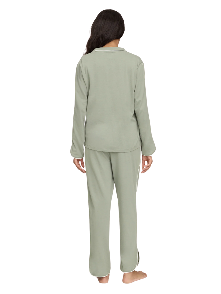 Petite Plume PWPIPJSGE Sage Margaux Pima Cotton PJ's Set Myselflingerie.com