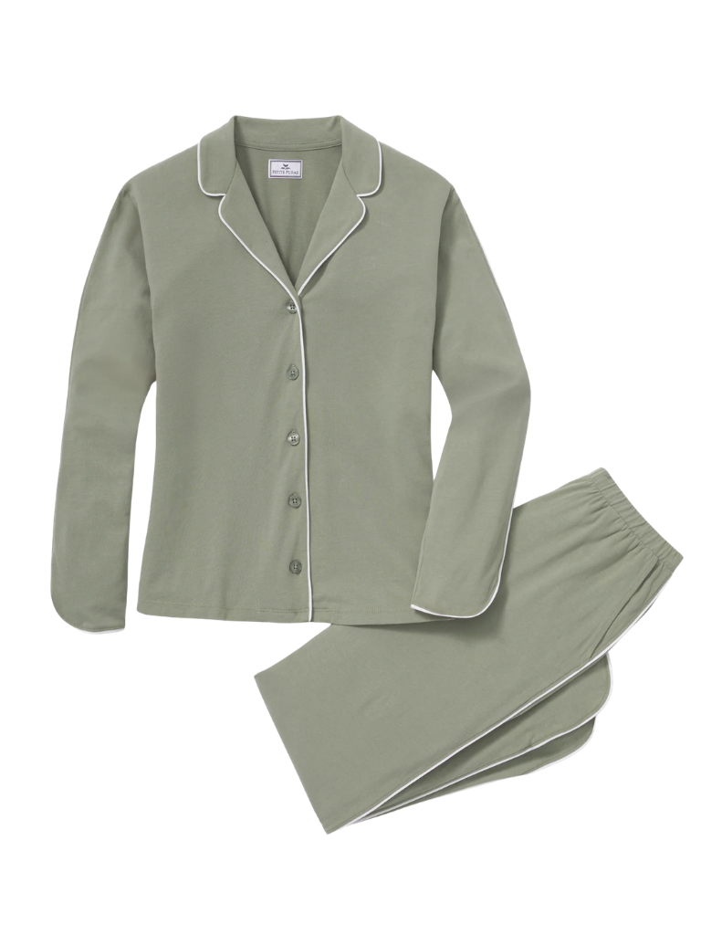 Petite Plume PWPIPJSGE Sage Margaux Pima Cotton PJ's Set Myselflingerie.com