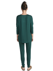 altimge4 for Ellwi Hunter Green Rhinestone Emblem Cotton Pajamas Set Myselflingerie.com