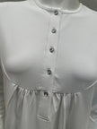 Chicolli N5030-23A White Swing Bamboo Cotton Button Down Nightgown myselflingerie.com
