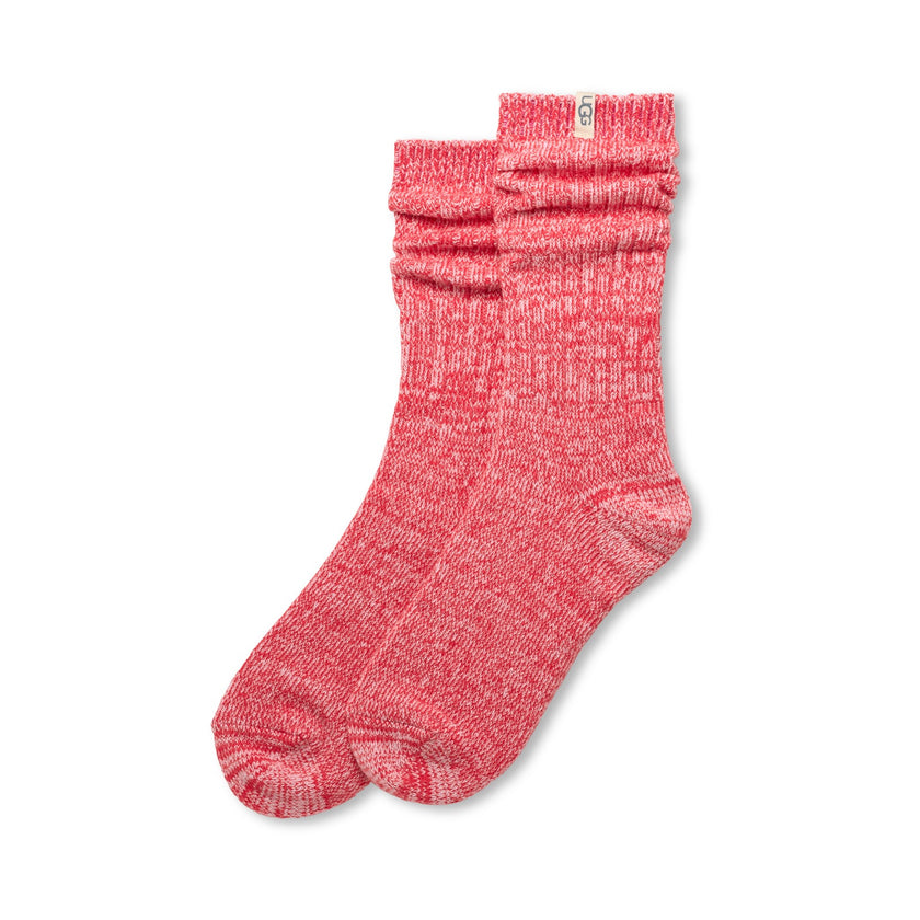 UGG 1014832 Hibiscus Pink Rib Knit Slouchy Crew Socks Myselflingerie.com