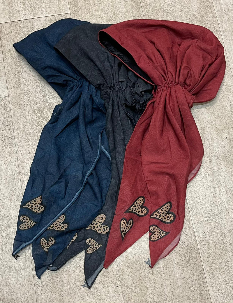 Ahead Black Denim Cordate Israeli Style Long Tails Pre-Tied Bandanna