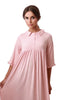 Rojo London Milly Pink Collared High Waisted Modal Nightgown Myselflingerie.com