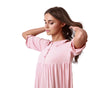 Rojo London Milly Pink Collared High Waisted Modal Nightgown Myselflingerie.com