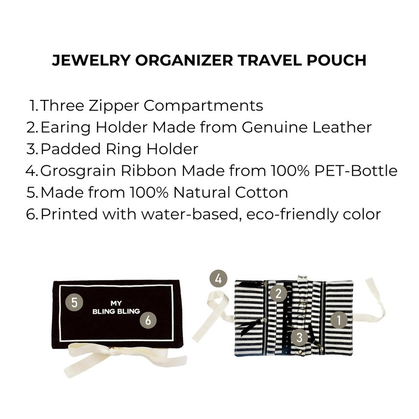 Bag All 2635 Black My Bling Bling Jewelry Roll Travel Pouch Myselflingerie.com