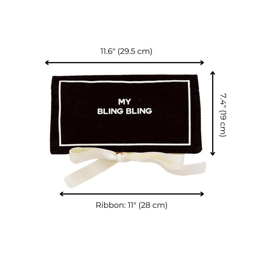 Bag All 2635 Black My Bling Bling Jewelry Roll Travel Pouch Myselflingerie.com