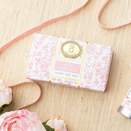 8 Oak Lane EBARA-012 Peony Grapefruit Wrapped Bar Soap Myselflingerie.com