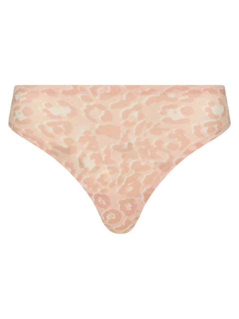 Chantelle 11D9 Leo Blush &nbsp;Print One Size Fits All Thong Myselflingerie.com