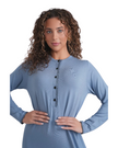Ellwi Blanket Stitch Sky Blue Button Down Cotton Nightgown
