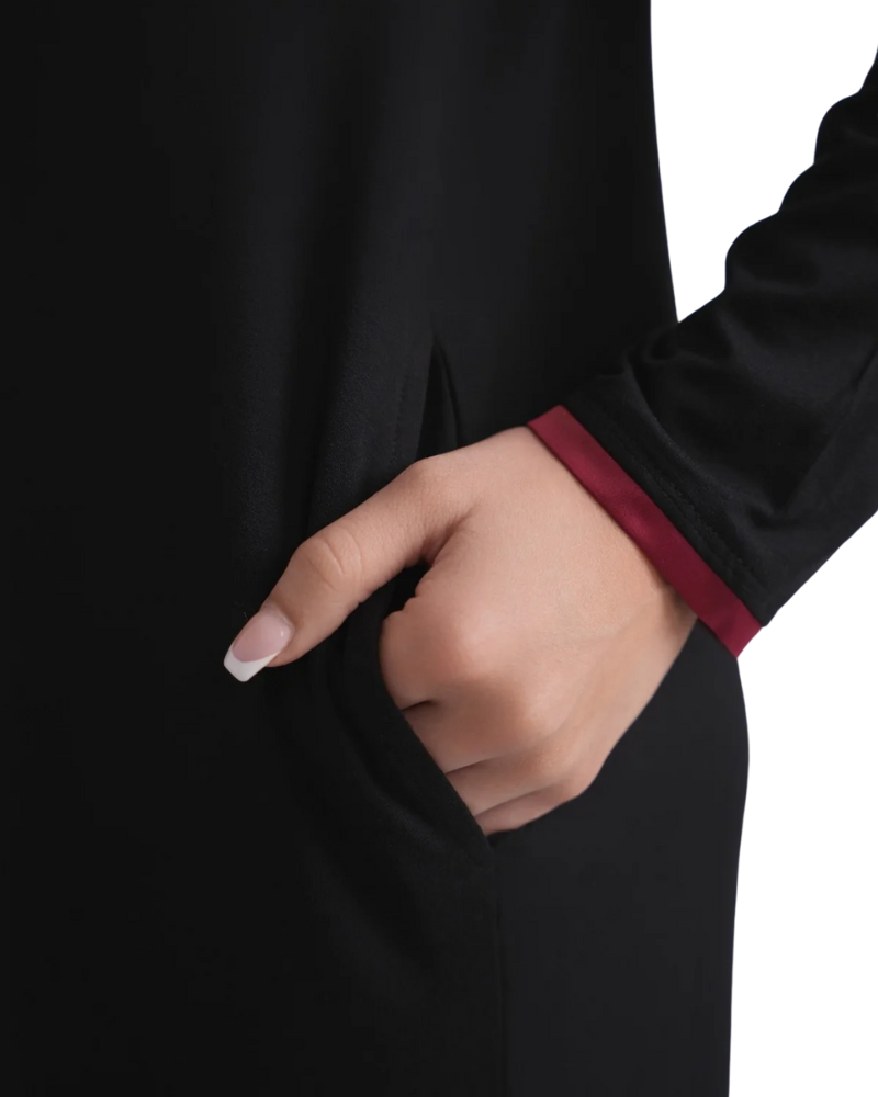 Ellwi Oversized Button Design Hood Zippered Morning Robe