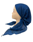 Ahead Cobalt Blue Solid Texture Print Classic Fit Pre-Tied Bandanna