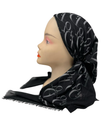 HS602A/E Black/Grey Dior Two Tone Adjustable Pre-Tied Bandanna with Velvet Grip