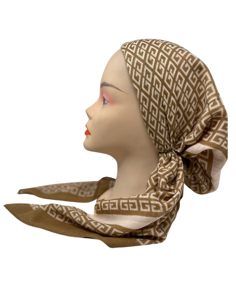 Revaz Tan Fendi Adjustable Pre-Tied Bandanna with Velvet Grip