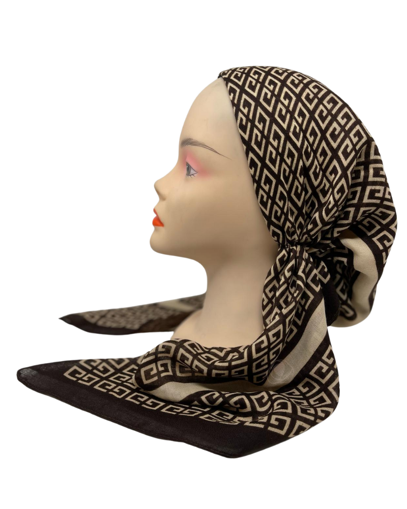 Revaz Brown Fendi Adjustable Pre-Tied Bandanna with Velvet Grip
