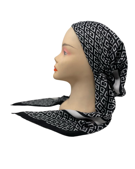Revaz Black Fendi Adjustable Pre-Tied Bandanna with Velvet Grip