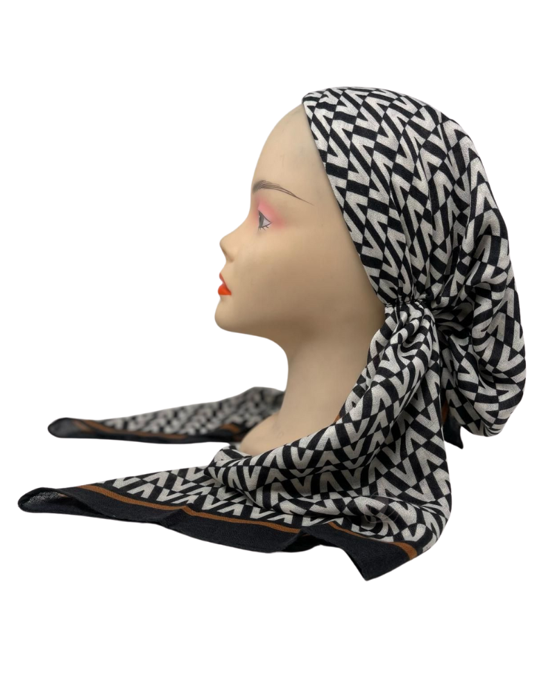 Revaz Black Valentino Adjustable Pre-Tied Bandanna with Velvet Grip