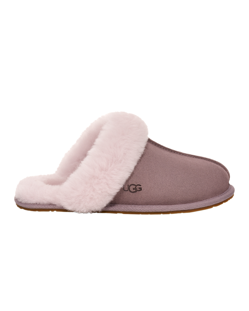 UGG Scuffette II Sugarplum Suede Slipper with Fur Trim