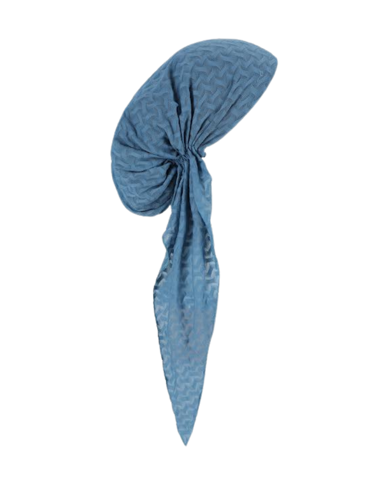 PTLWSK Sky Blue Lattice Whisper Pre-Tied Bandanna with Full Grip