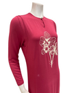 Lunderbeck Berry Orchid 3D Modal Coverall Nursing Nightgown