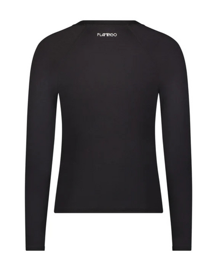 25FL804 Black Mesh Crew Neck Long Sleeve Rash Guard