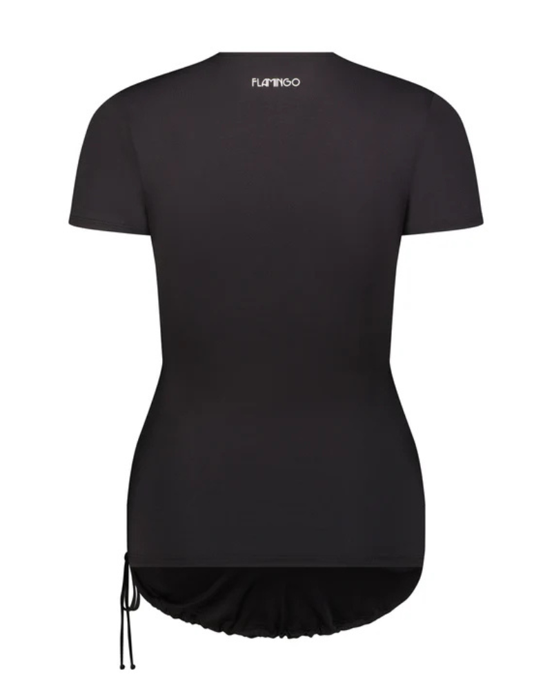 25FLMATTEE Black Crew Neck Short Sleeve Maternity Rash Guard