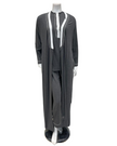 Velvet Grey with Double Piping Modal Wrap Morning Robe