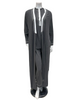 Velvet Grey with Double Piping Modal Wrap Morning Robe
