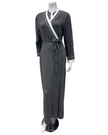 Velvet Grey with Double Piping Modal Wrap Morning Robe
