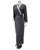 Velvet Grey with Double Piping Modal Wrap Morning Robe