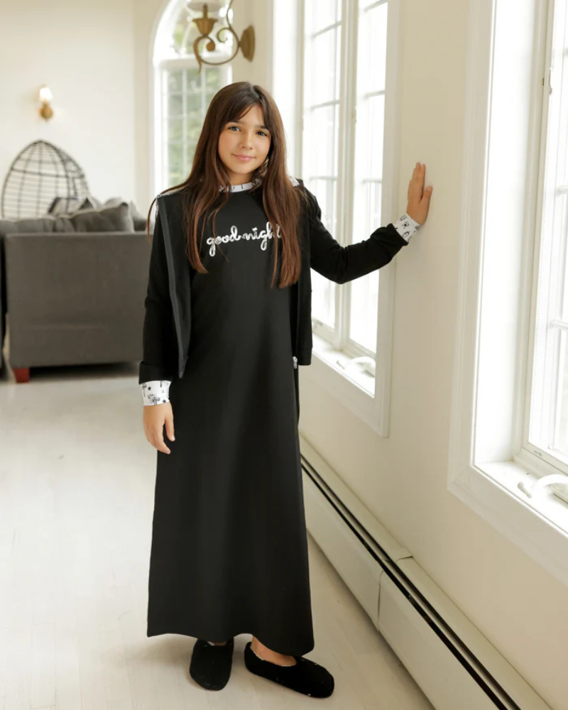 Miss Mini Good Night Black Modal Teen Hoodie